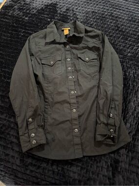 Wrangler Women's Black Button-Front Western Shirt